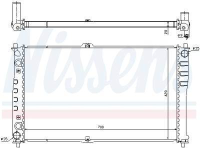 Radiatore, Raffreddamento motore NISSENS 66618