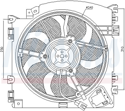 Ventola, Raffreddamento motore NISSENS 85598