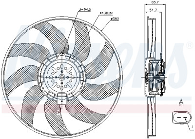 Ventola, Raffreddamento motore NISSENS 85728