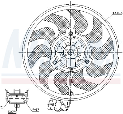 Ventola, Raffreddamento motore NISSENS 85755