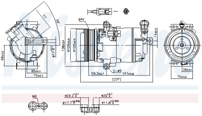 Compressore, aria condizionata NISSENS 89-0006