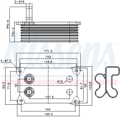 Radiatore olio, olio motore NISSENS 9.0683