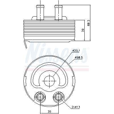 Radiatore olio, olio motore NISSENS 90719