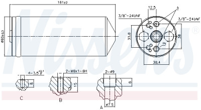 Filtro disidratatore, aria condizionata NISSENS 95056