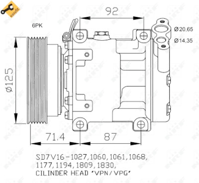 Compressore, aria condizionata NRF 32742