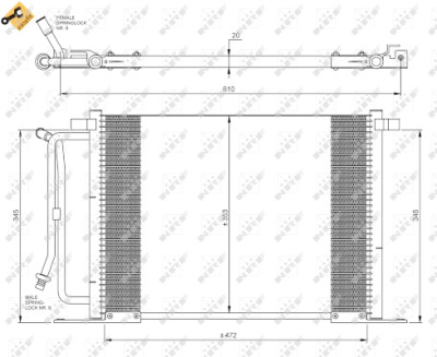 Condensatore, aria condizionata NRF 35250