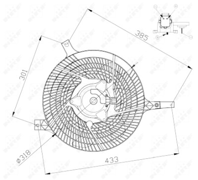 Ventola, raffreddamento motore NRF 47572