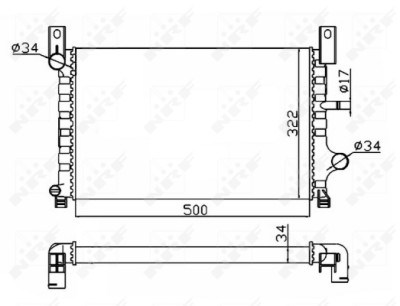 Radiatore, raffreddamento motore NRF 506224