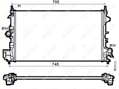 Radiatore, raffreddamento motore NRF 53074