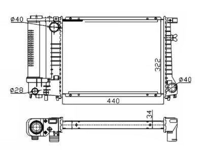 Radiatore, raffreddamento motore NRF 53426A