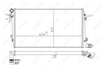 Radiatore, raffreddamento motore NRF 53814A