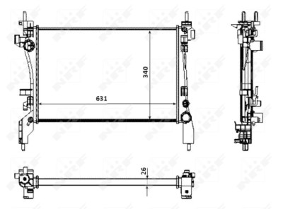 Radiatore, raffreddamento motore NRF 53934