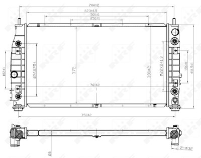 Radiatore, raffreddamento motore NRF 53954
