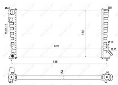 Radiatore, raffreddamento motore NRF 58189A