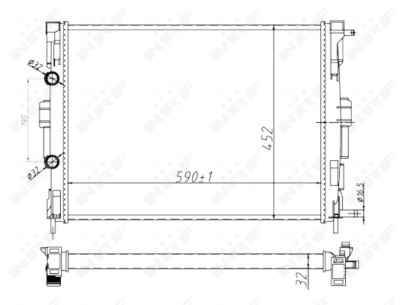 Radiatore, raffreddamento motore NRF 58329A