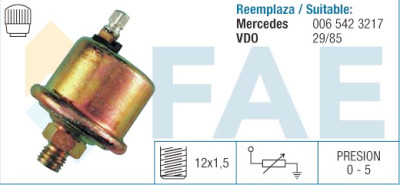 Sensor, presión de aceite
