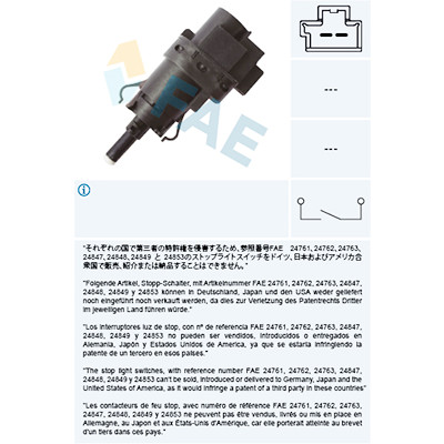 Interruttore luce freno FAE 24847