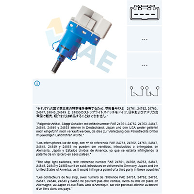 Interruttore luce freno FAE 24849