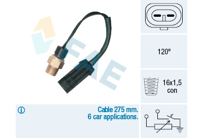 Sensor, temperatura del refrigerante