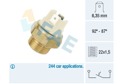 Interruttore termico, ventola radiatore FAE 37010