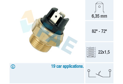 Interruttore termico, ventola radiatore FAE 37380