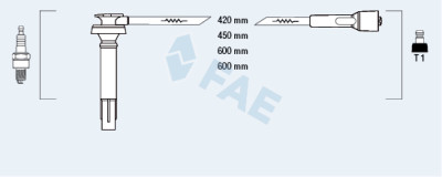 Set cavi di accensione FAE 83238