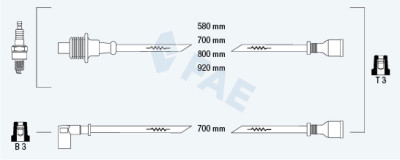 Set cavi di accensione FAE 83380