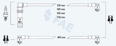 Set di cavi di accensione FAE 85695