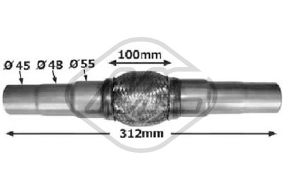 Raccordo flessibile, scarico METALCAUCHO 020/45