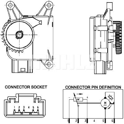 Elemento di regolazione, valvola di miscelazione MAHLE ORIGINAL AA 16 000P
