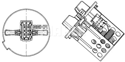 Resistenza, ventola abitacolo MAHLE ORIGINAL ABR 93 000P