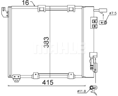 Condensatore, aria condizionata MAHLE ORIGINAL AC 349 000S