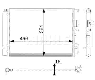 Condensatore, aria condizionata MAHLE ORIGINAL AC 61 000P