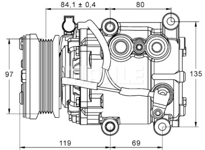 Compressore, Climatizzatore MAHLE ORIGINAL ACP 106 000P