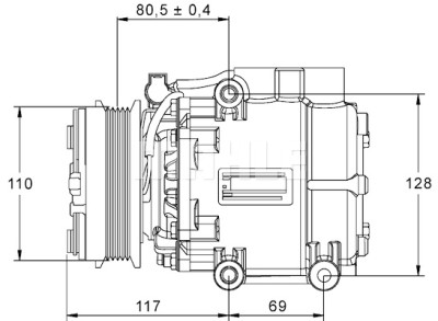 Compressore, Climatizzatore MAHLE ORIGINAL ACP 858 000P