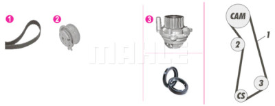 Pompa acqua + Kit cinghie dentate