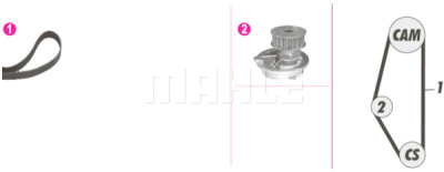 Pompa acqua + Kit cinghie dentate