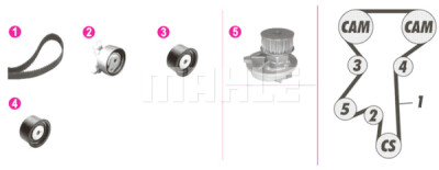 Pompa acqua + Kit cinghie dentate