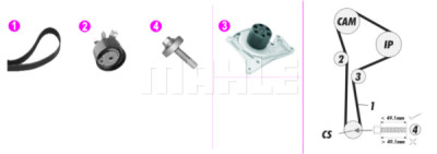 Pompa acqua + Kit cinghie dentate