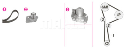 Pompa acqua + Kit cinghie dentate