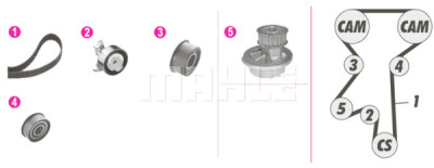 Pompa acqua + Kit cinghie dentate