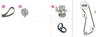 Pompa acqua + Kit cinghie dentate