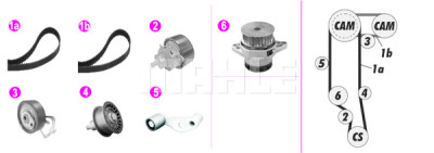 Pompa acqua + Kit cinghie dentate