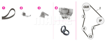 Pompa acqua + Kit cinghie dentate