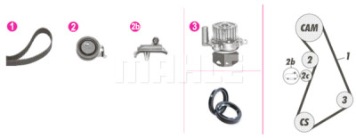 Pompa acqua + Kit cinghie dentate