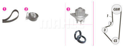 Pompa acqua + Kit cinghie dentate