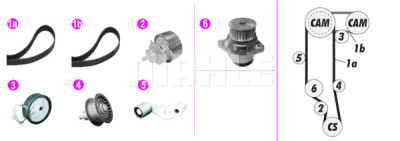 Pompa acqua + Kit cinghie dentate