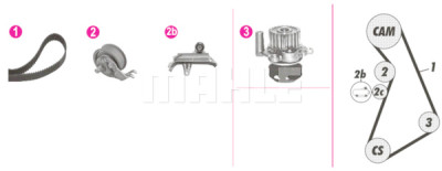 Pompa acqua + Kit cinghie dentate
