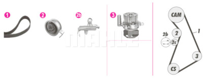 Pompa acqua + Kit cinghie dentate