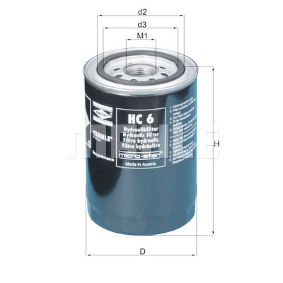 Filtro idraulico, sterzo MAHLE ORIGINAL HC 6